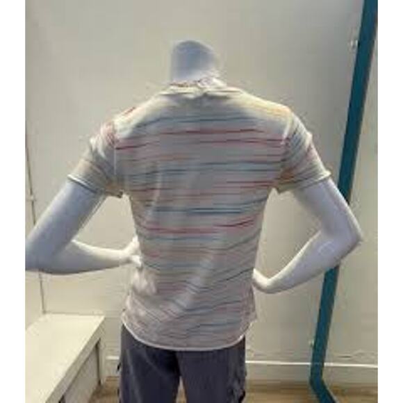 J.Society Short Sleeve Knit Tee Off White Fiesta Stripe 5800-FIE00 NEW Large L - Picture 4 of 9
